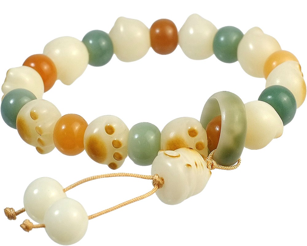Exquisitely Carved Cat Paw Bodhi Bracelet