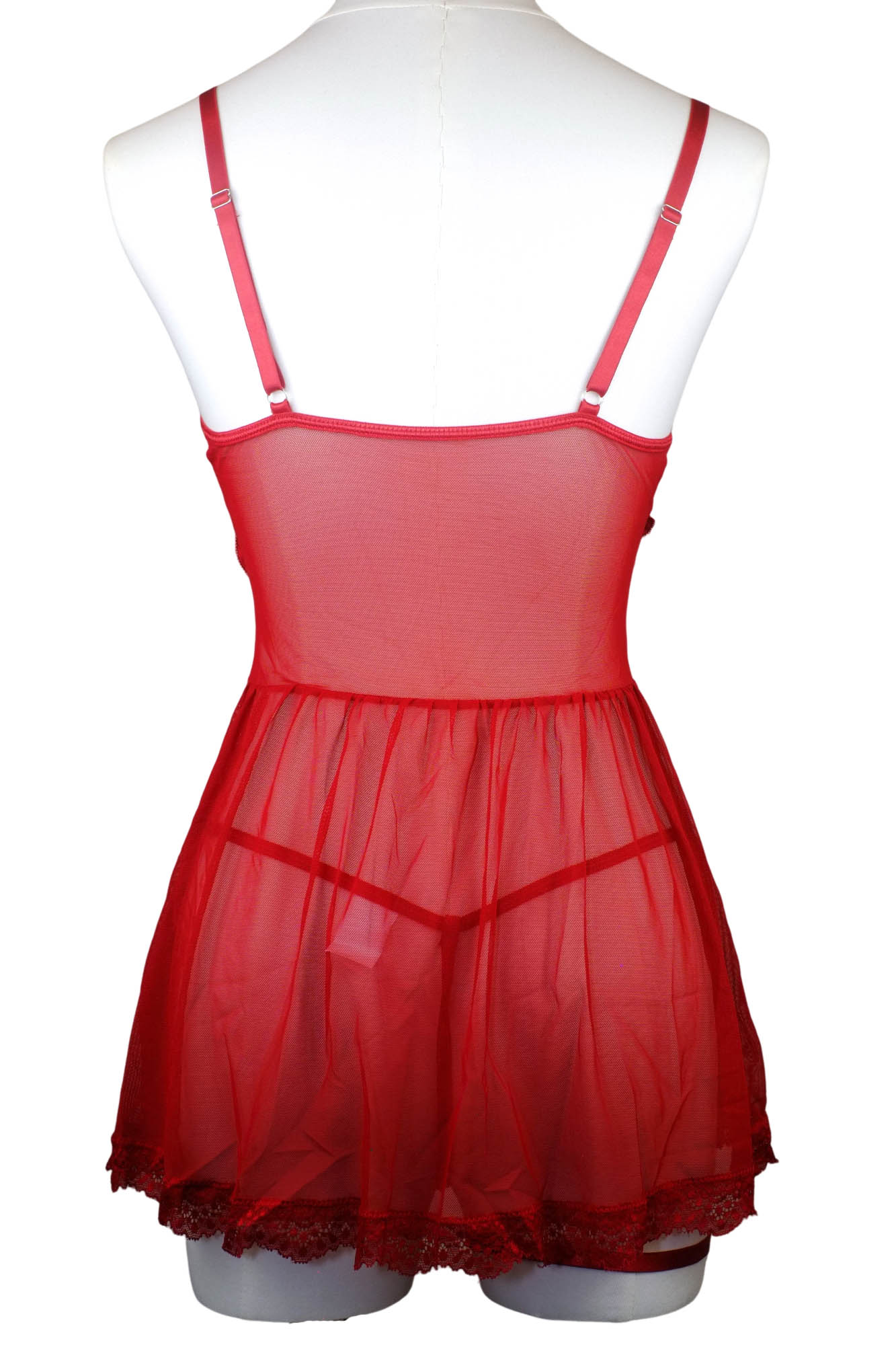 Scarlet Siren Lace Babydoll Set with Thong & Garter Straps