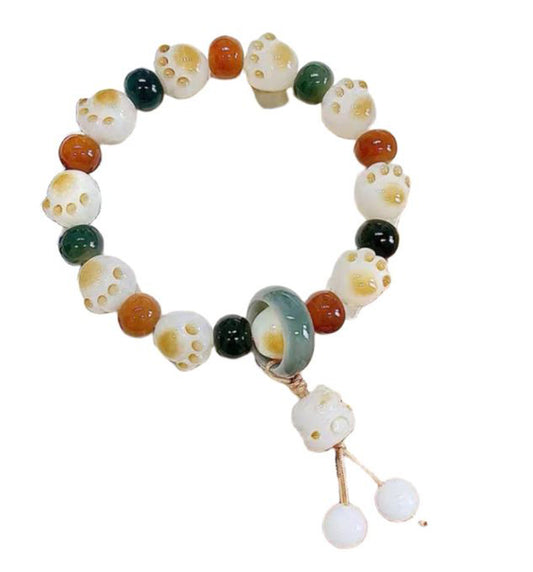 Exquisitely Carved Cat Paw  Bodhi Bracelet