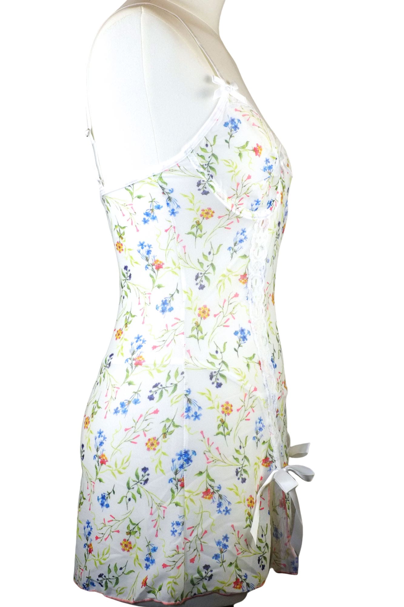 Wildflower Whisper Floral Mesh Babydoll + Thong Set