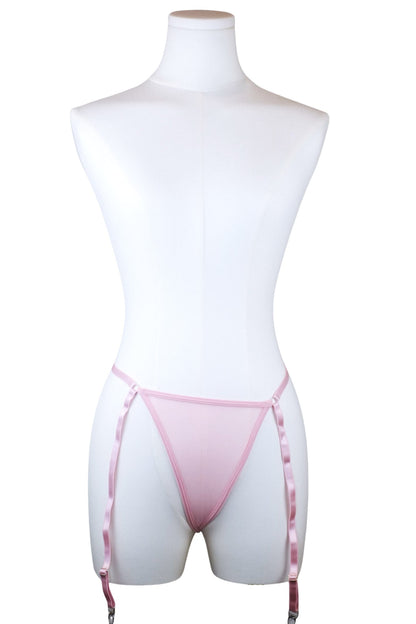 Cotton Candy Dreams Pink Lace Babydoll + Thong Set