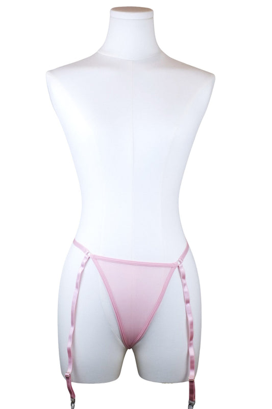 Cotton Candy Dreams Pink Lace Babydoll + Thong Set