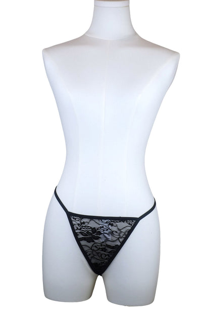 Noir Allure Lace Bustier Set with Thong & Garter for Leggings