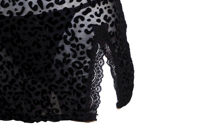 Wild Whispers Leopard Sheer Slip Dress + Thong